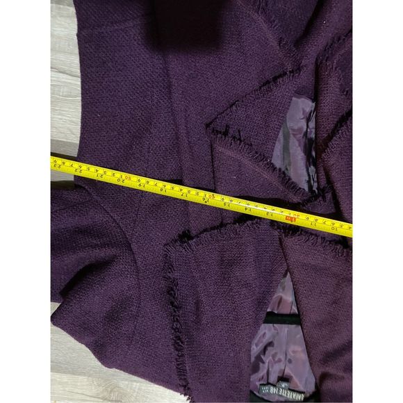Lafayette 148 New York Fringe Purple Virgin Wool Blazer Jacket, Sz 16, MP $598 - Picture 11 of 12